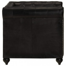 Chesterfield-Sessel Schwarz Echtleder