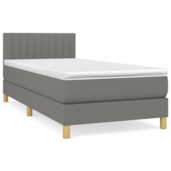 Boxspringbett mit Matratze Dunkelgrau 90x200 cm Stoff