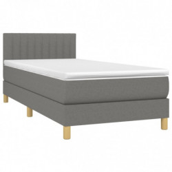 Boxspringbett mit Matratze Dunkelgrau 90x200 cm Stoff