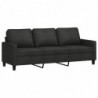 3-Sitzer-Sofa Schwarz 180 cm Stoff