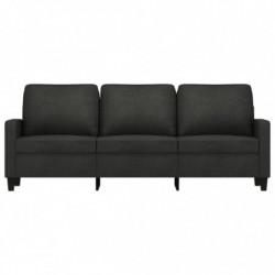 3-Sitzer-Sofa Schwarz 180 cm Stoff