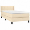 Boxspringbett mit Matratze Creme 80x200 cm Stoff