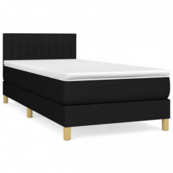 Boxspringbett mit Matratze Schwarz 80x200 cm Stoff