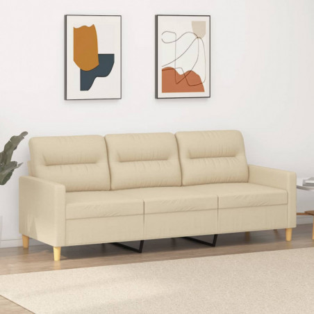 3-Sitzer-Sofa Creme 180 cm Stoff