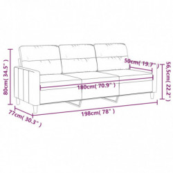 3-Sitzer-Sofa Creme 180 cm Stoff