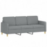 3-Sitzer-Sofa mit Zierkissen Hellgrau 180 cm Stoff