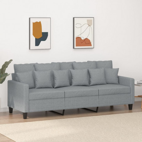 3-Sitzer-Sofa Hellgrau 180 cm Stoff