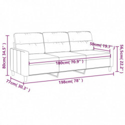 3-Sitzer-Sofa Weinrot 180 cm Stoff