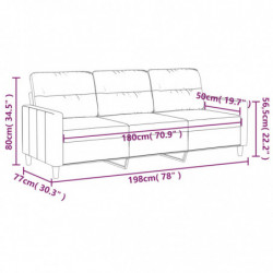 3-Sitzer-Sofa Hellgelb 180 cm Stoff