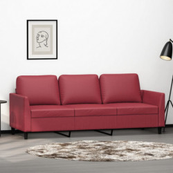 3-Sitzer-Sofa Weinrot 180 cm Kunstleder
