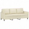 3-Sitzer-Sofa Creme 180 cm Kunstleder