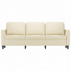 3-Sitzer-Sofa Creme 180 cm Kunstleder