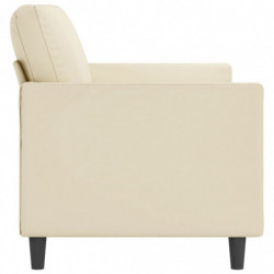 3-Sitzer-Sofa Creme 180 cm Kunstleder