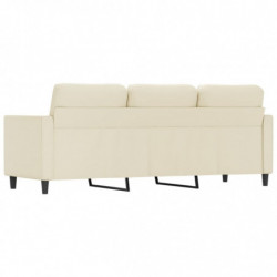 3-Sitzer-Sofa Creme 180 cm Kunstleder