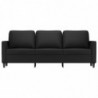 3-Sitzer-Sofa Schwarz 180 cm Kunstleder