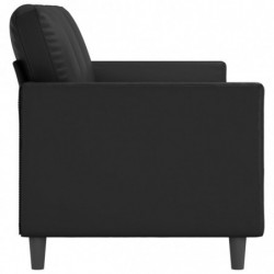 3-Sitzer-Sofa Schwarz 180 cm Kunstleder