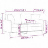 2-Sitzer-Sofa mit Zierkissen Hellgrau 140 cm Stoff