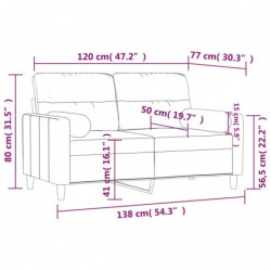 2-Sitzer-Sofa mit Zierkissen Dunkelgrau 120 cm Stoff