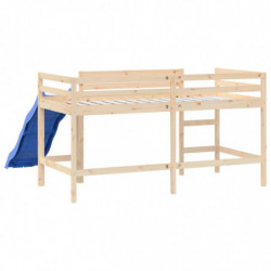 Kinderhochbett mit Rutsche 90x190 cm Massivholz Kiefer