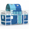 Kinderhochbett mit Tunnel Blau 90x200 cm Massivholz Kiefer