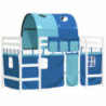 Kinderhochbett mit Tunnel Blau 80x200 cm Massivholz Kiefer