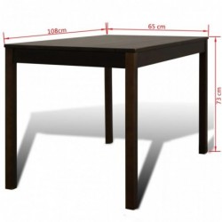 Esstisch Holztisch mit 4 Holzstühlen Esszimmerset braun