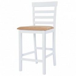Bartisch mit Stühlen 3-tlg. Massivholz Braun und Weiß